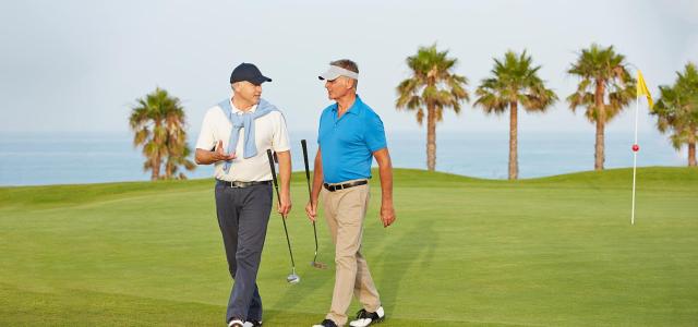 Gentlemen Playing Golf